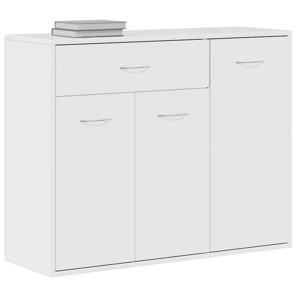vidaXL Μπουφές Γυαλιστερό Λευκό 88 x 30 x 70 εκ. από Επεξ. Ξύλο