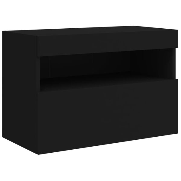 vidaXL Έπιπλο Τοίχου Τηλεόρασης με LED Μαύρο 60x30x40 εκ.