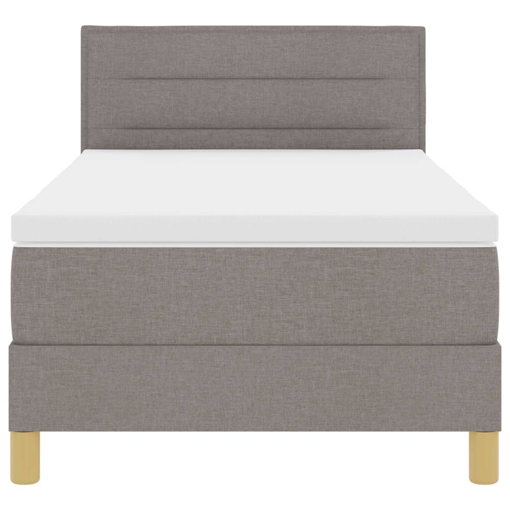 vidaXL Κρεβάτι Box Spring με Στρώμα & LED Ταπ 80x200 εκ. Ύφασμα