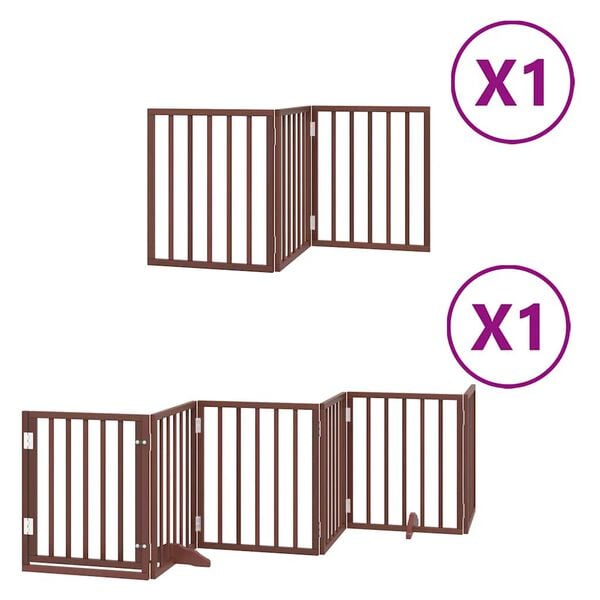 vidaXL Διαχωριστικό Σκύλων/Πόρτα Πτυσσόμενο 9 Πάνελ 450εκ. Ξύλο Λεύκας