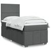 vidaXL Κρεβάτι Boxspring με Στρώμα Σκούρο Γκρι 100x200 εκ. Υφασμάτινο