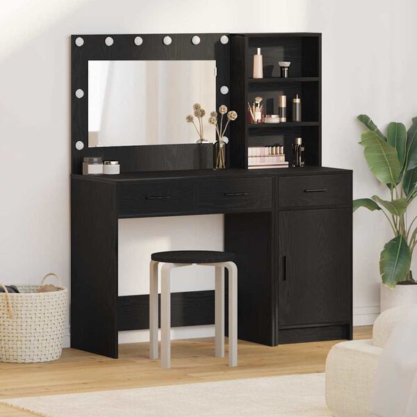 vidaXL Τραπέζι περιποίησης με συρτάρι 2 pcs Μαύρο 78.5 x 41 x 135 εκ
