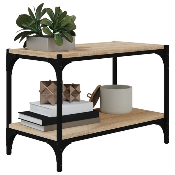 vidaXL Έπιπλο Τηλεόρασης Sonoma Δρυς 60x33x41 εκ. Επεξ. Ξύλο & Ατσάλι