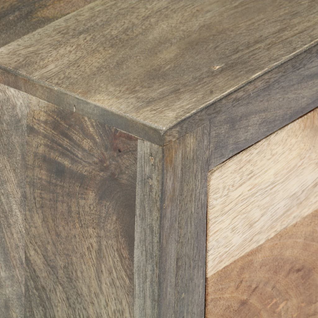 vidaXL Ντουλάπι με Συρτάρια Γκρι 75 x 30 x 60 εκ. Μασίφ Ξύλο Μάνγκο