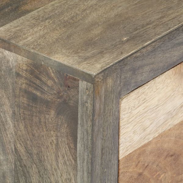 vidaXL Ντουλάπι με Συρτάρια Γκρι 75 x 30 x 60 εκ. Μασίφ Ξύλο Μάνγκο