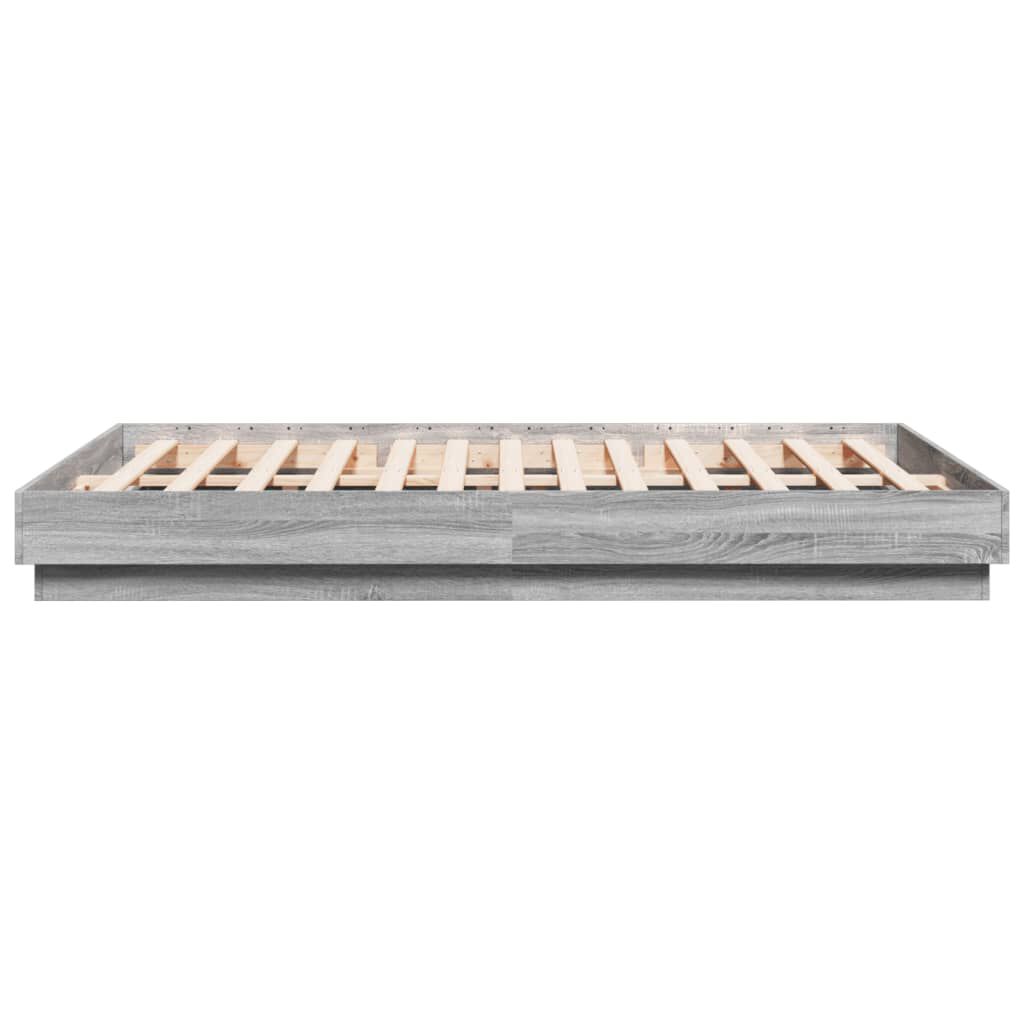 vidaXL Πλαίσιο Κρεβατιού με LED Γκρι sonoma 160 x 200 εκ.