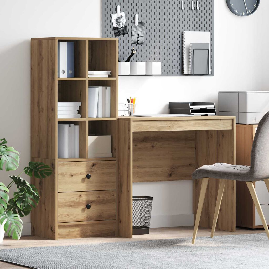 vidaXL Γραφείο με Αποθήκευση Artisan Oak Επεξεργασμένο Ξύλο