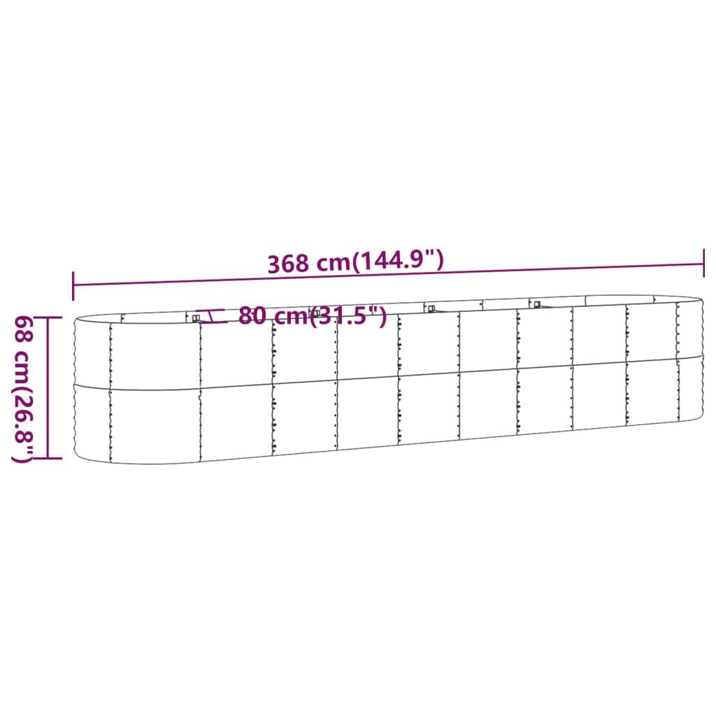 vidaXL Ζαρντινιέρα Ανθρακί 368x80x68 εκ Ατσάλι με Ηλεκτρ. Βαφή Πούδρας