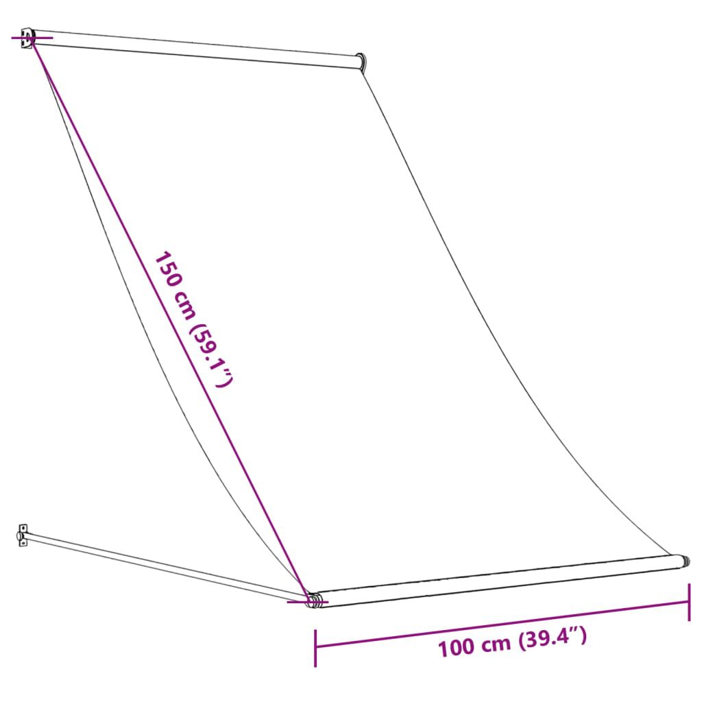 vidaXL Τέντα Συρόμενη Ανθρακί 100 x 150 εκ. από Ύφασμα και Ατσάλι