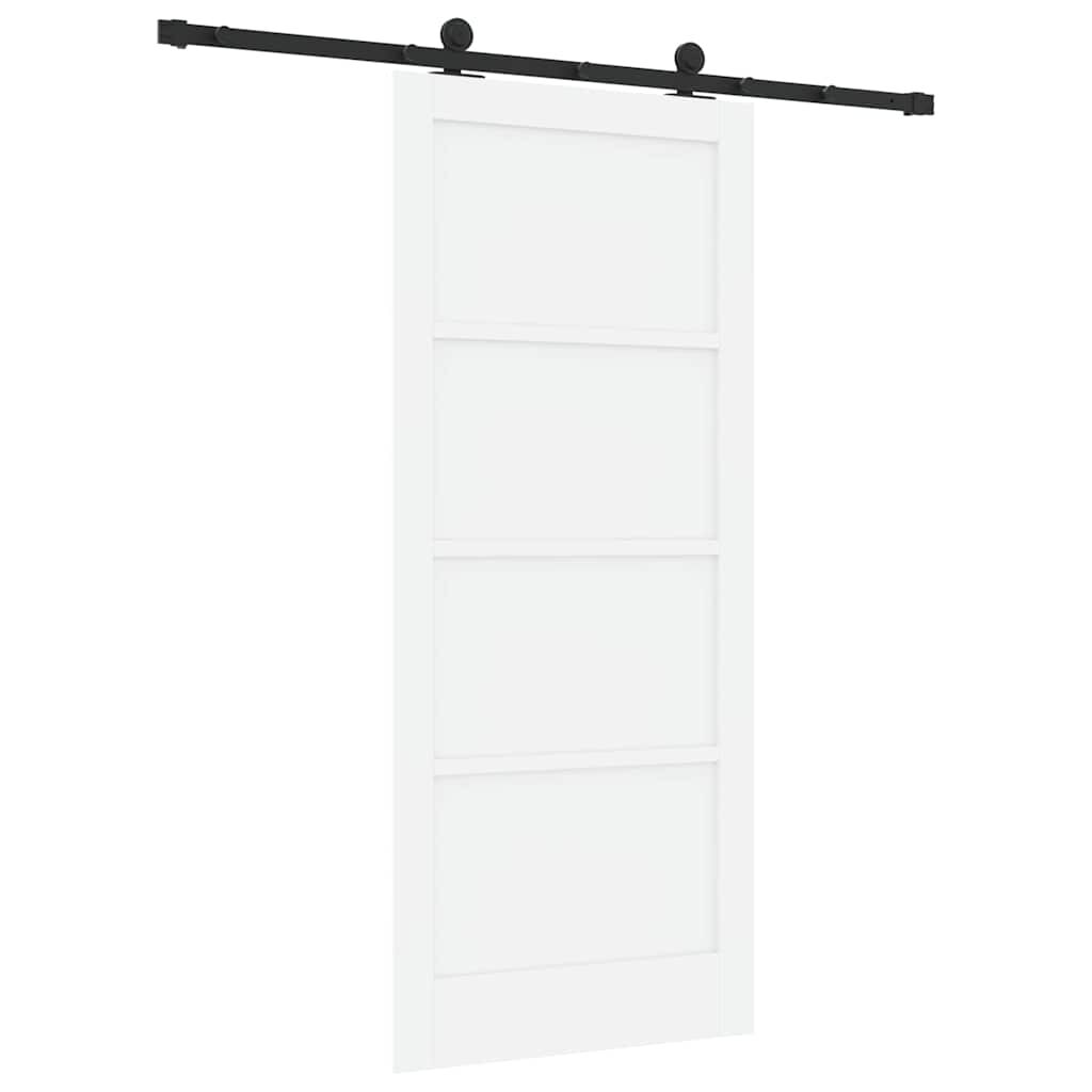 vidaXL Σετ Συρόμενης Πόρτας Λευκό και μαύρο 86 x 198.5 cm
