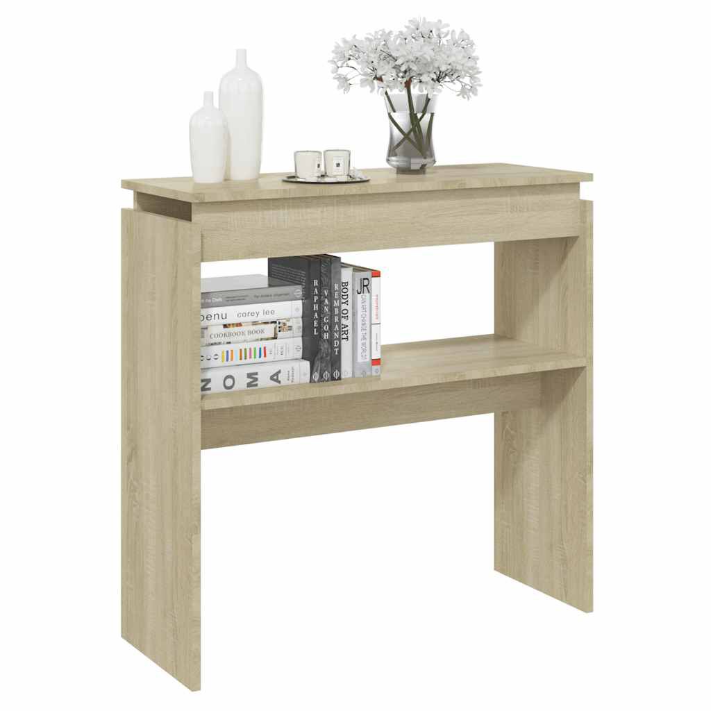 vidaXL Τραπεζάκι Κονσόλα Sonoma Δρυς 80 x 30 x 80 εκ. από Επεξ. Ξύλο