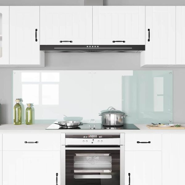 vidaXL Πίσω Πάνελ Κουζίνας Λευκό 90 x 60 cm σκληρυμένο γυαλί