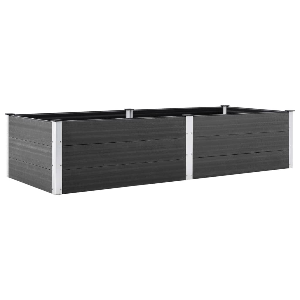 vidaXL Ζαρντινιέρα Υπερυψωμένη Γκρι 250 x 100 x 54 εκ. από WPC