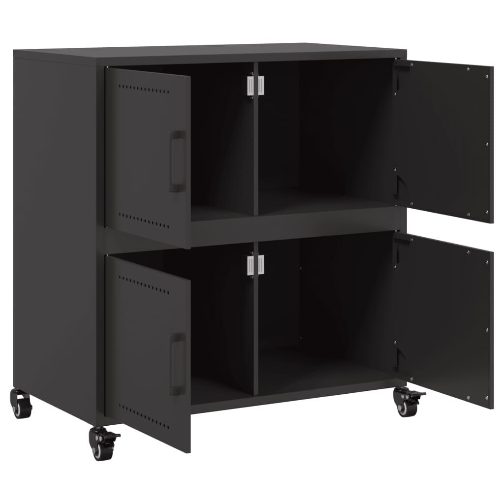 vidaXL Ντουλάπι Μαύρο 68x39x72 εκ. από Ατσάλι