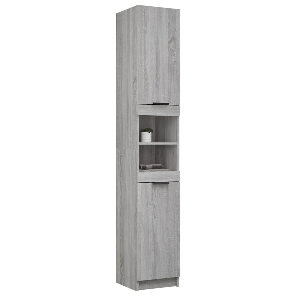 vidaXL Ντουλάπι Μπάνιου Γκρι Sonoma 32x34x188,5 εκ. Επεξεργασμένο Ξύλο