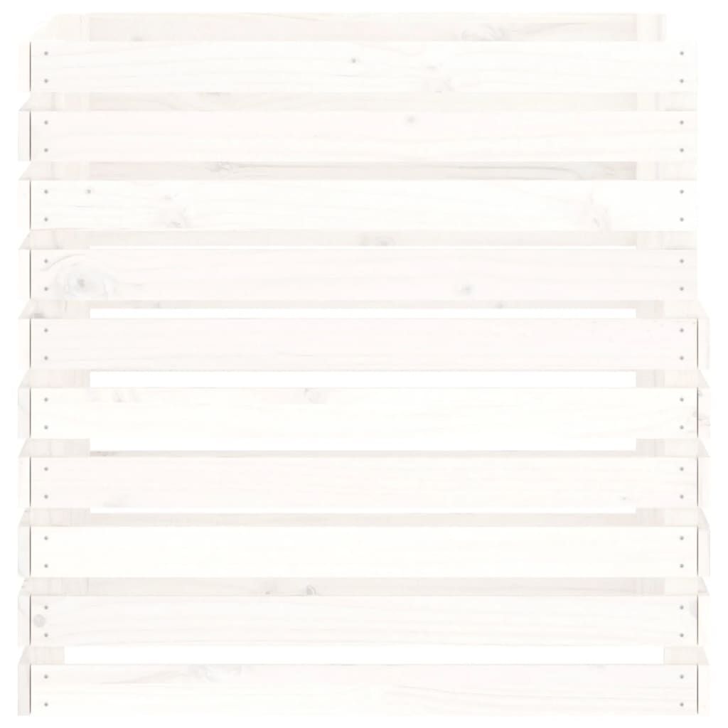 vidaXL Κομποστοποιητής Λευκός 80 x 80 x 78 εκ. από Μασίφ Ξύλο Πεύκου