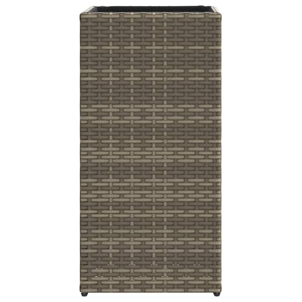 vidaXL Ζαρντινιέρες Κήπου 2 τεμ. Γκρι 30x30x60 εκ. από Συνθετικό Ρατάν
