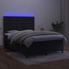 vidaXL &Kappa;&rho;&epsilon;&beta;ά&tau;&iota; Boxspring &mu;&epsilon; &Sigma;&tau;&rho;ώ&mu;&alpha; & LED &Mu;&alpha;ύ&rho;&omicron; 140x190 &epsilon;&kappa;. &Beta;&epsilon;&lambda;&omicron;ύ&delta;&iota;&nu;&omicron;