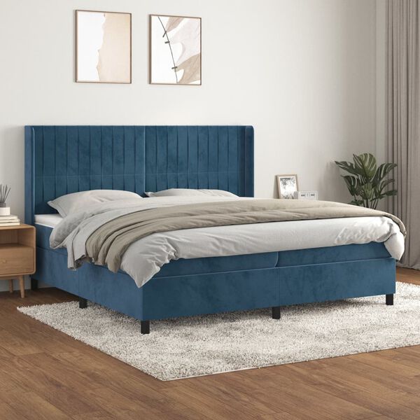 vidaXL &Kappa;&rho;&epsilon;&beta;ά&tau;&iota; Boxspring &mu;&epsilon; &Sigma;&tau;&rho;ώ&mu;&alpha; &Sigma;&kappa;&omicron;ύ&rho;&omicron; &Mu;&pi;&lambda;&epsilon; 200x200 &epsilon;&kappa;. &Beta;&epsilon;&lambda;&omicron;ύ&delta;&iota;&nu;&omicron;