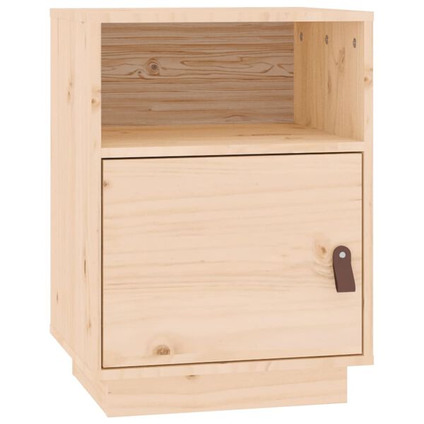 vidaXL Κομοδίνο Λευκό 40 x 34 x 55 εκ. από Μασίφ Ξύλο Πεύκου