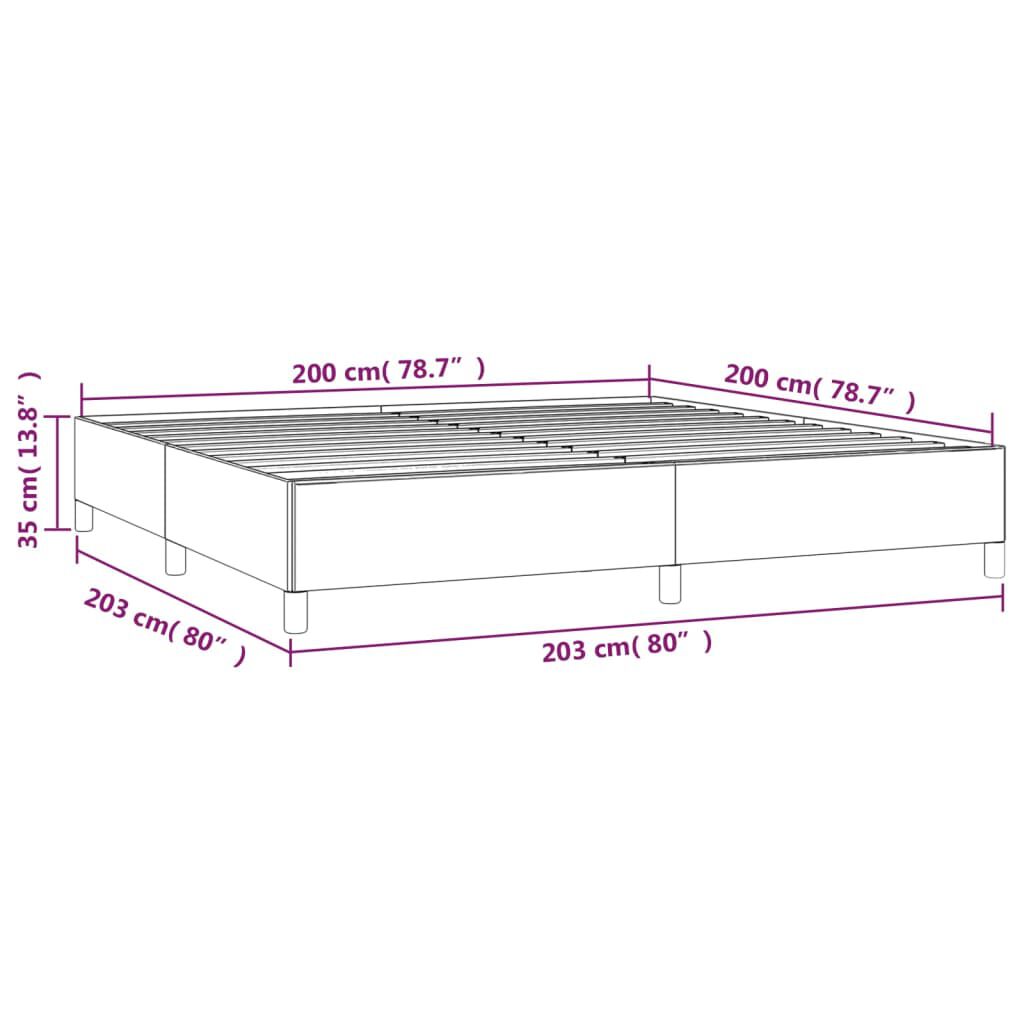 vidaXL Σκελετός Κρεβατιού Χωρίς Στρώμα Κρεμ 200x200 εκ. Υφασμάτινο
