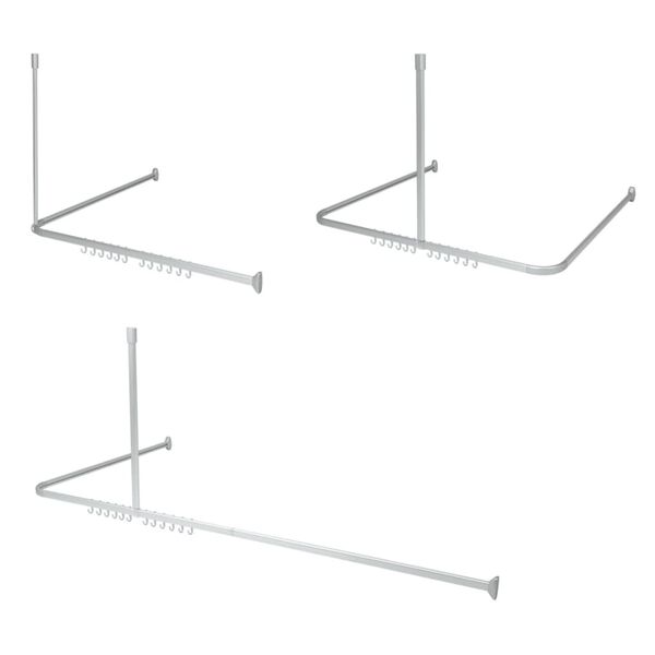 Sealskin Σιδηρόδρομος Κουρτίνας Μπάνιου Σετ Easy Roll Αλουμίνιο