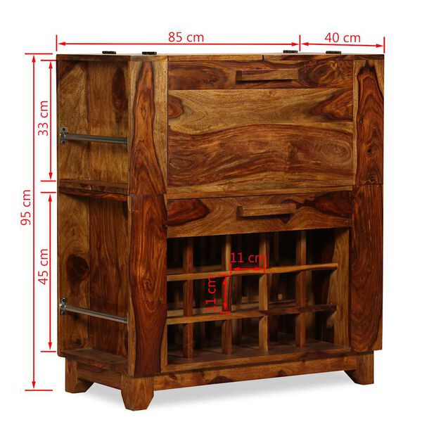 vidaXL Έπιπλο Μπαρ 85 x 40 x 95 εκ. από Μασίφ Ξύλο Ακακίας