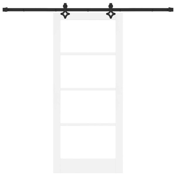 vidaXL Συρόμενη Πόρτα Λευκό 86 x 198.5 cm Ξύλο και μέταλλο