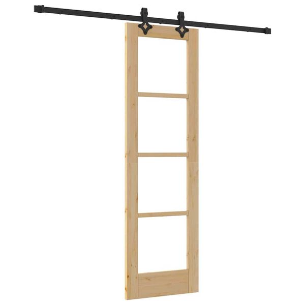 vidaXL Συρόμενη Πόρτα ORKDAL Καφέ 61 x 198.5 εκ. Ξύλο και μέταλλο