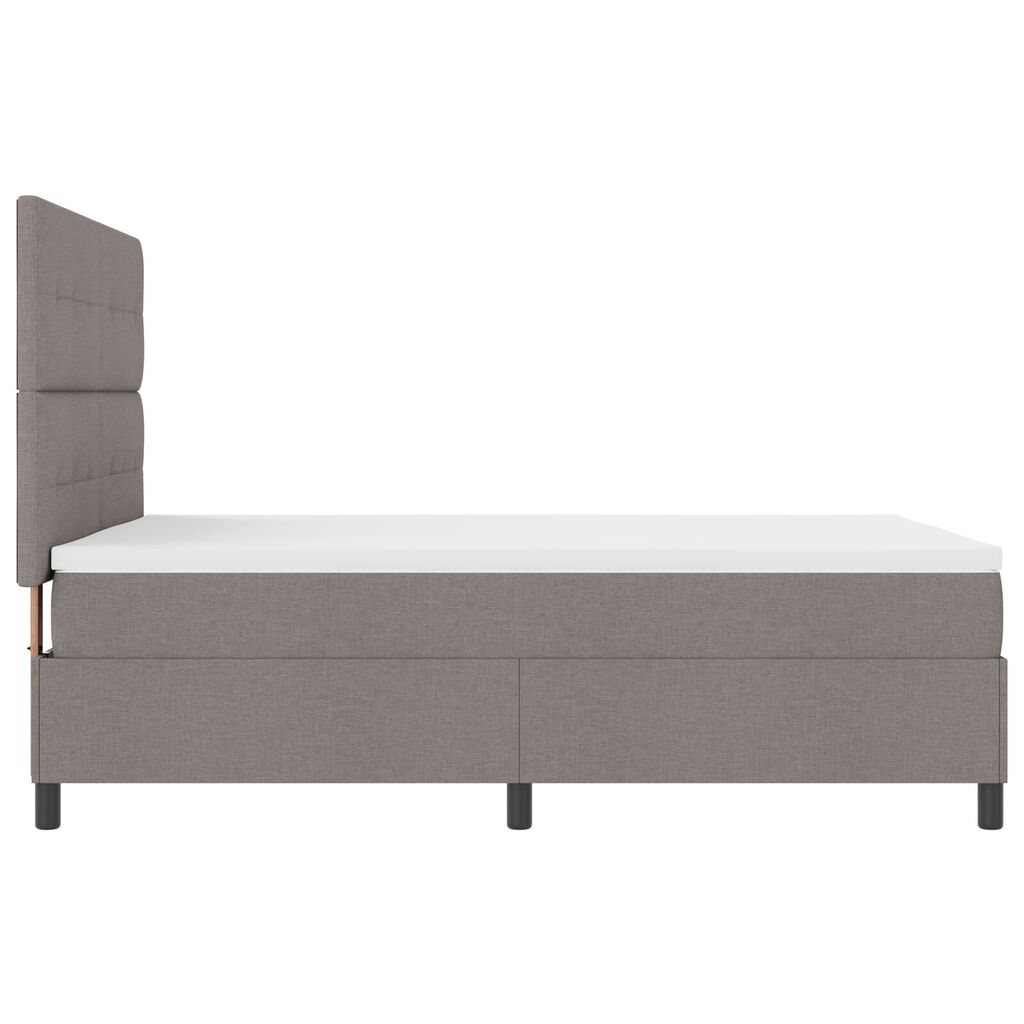 vidaXL Κρεβάτι Box Spring με Στρώμα Καφέ 140x190 εκ. Ύφασμα