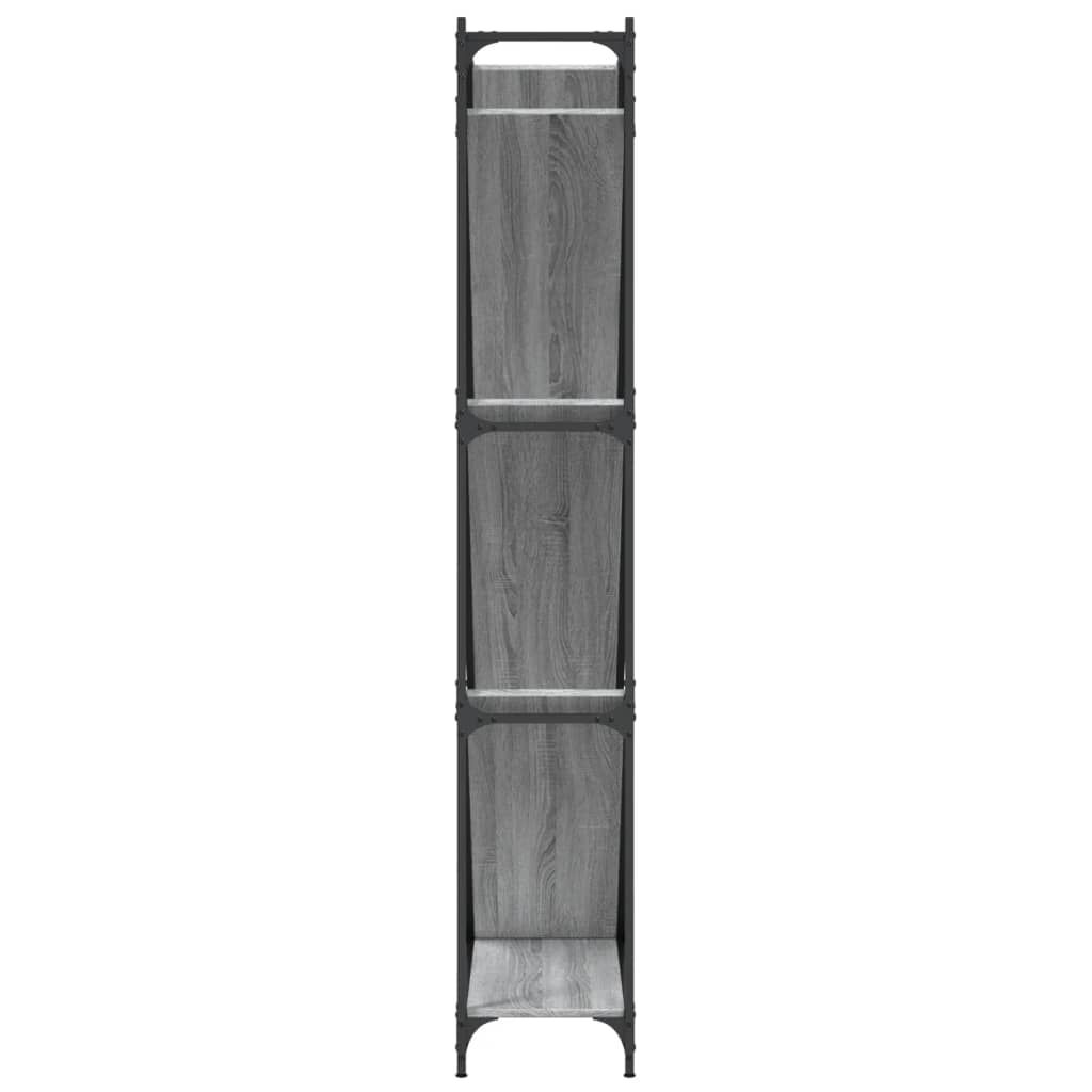 vidaXL Βιβλιοθήκη Γκρι Sonoma 79x30x180 εκ. Επεξεργ. Ξύλο & Μέταλλο