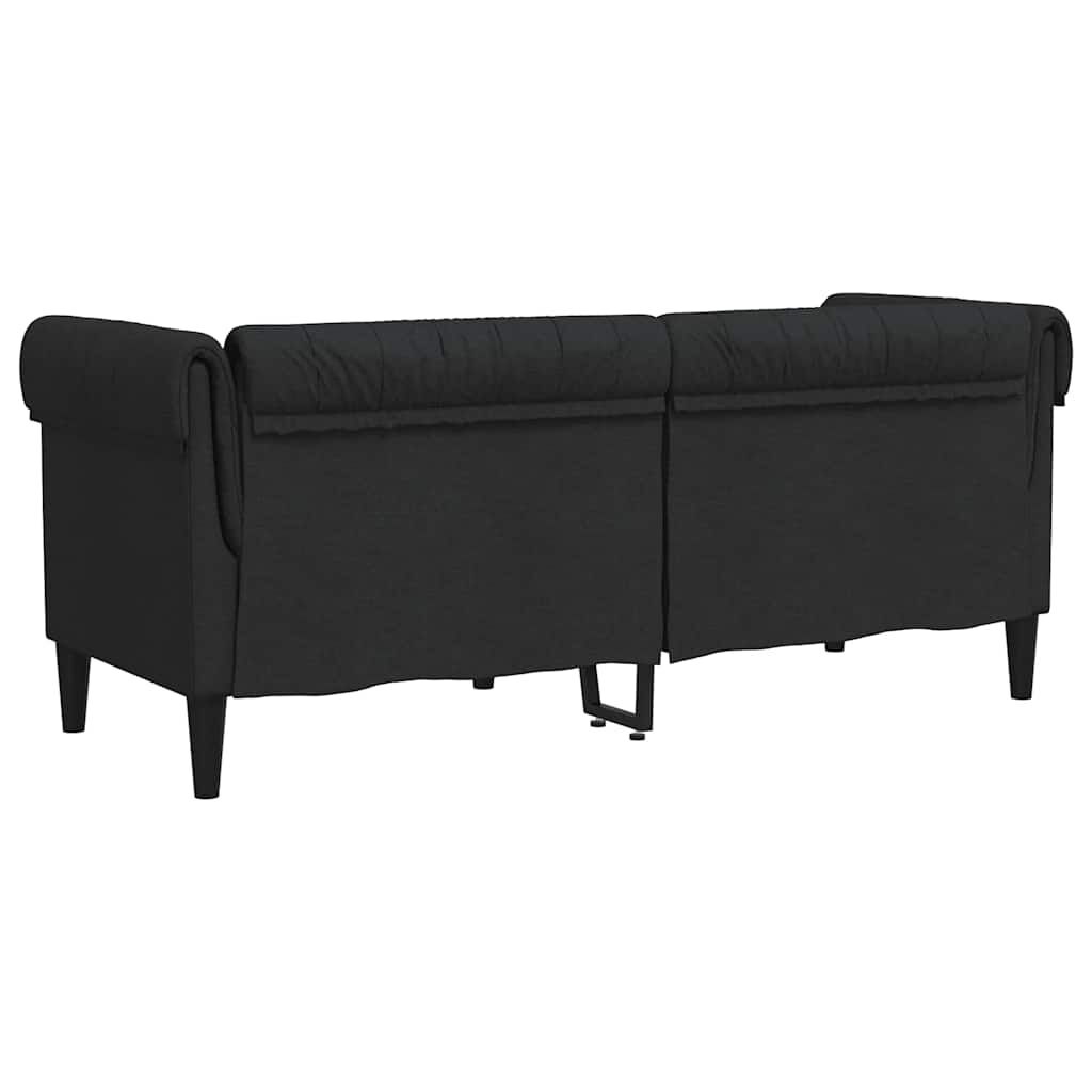 vidaXL Καναπές Διθέσιος Chesterfield Μαύρος Υφασμάτινος
