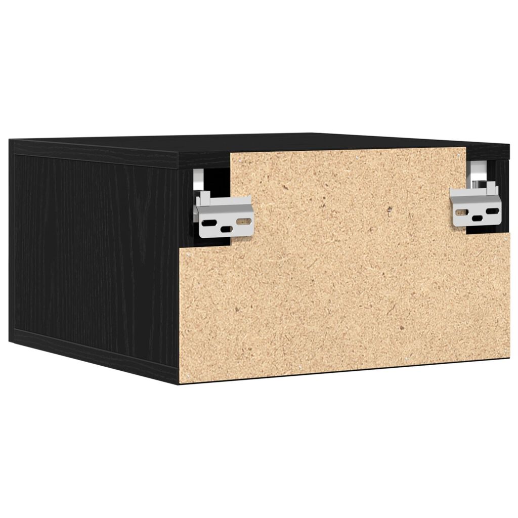 vidaXL Κομοδίνο Τοίχου Μαύρη Δρυς 35x35x20 εκ.