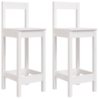 vidaXL Καρέκλες Μπαρ 2 τεμ. Λευκό 40x41,5x112 εκ. Μασίφ Ξύλο Πεύκου