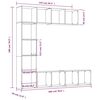vidaXL Σετ Επίπλων Τηλ. / Βιβλιοθήκης 3Τεμ 180x30x180εκ Γκρι Sonoma