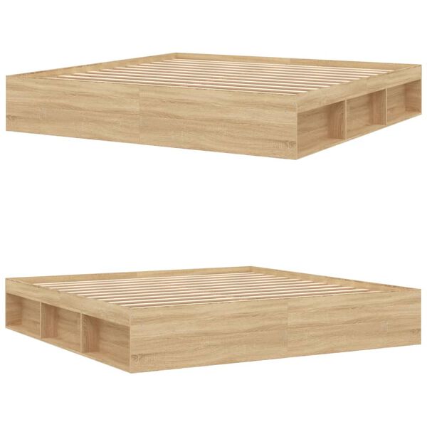 vidaXL Πλαίσιο Κρεβατιού Sonoma Δρυς 200x200 εκ.