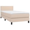 vidaXL Κρεβάτι Boxspring με Στρώμα Καπουτσίνο 80x200 εκ. Συνθ. Δέρμα