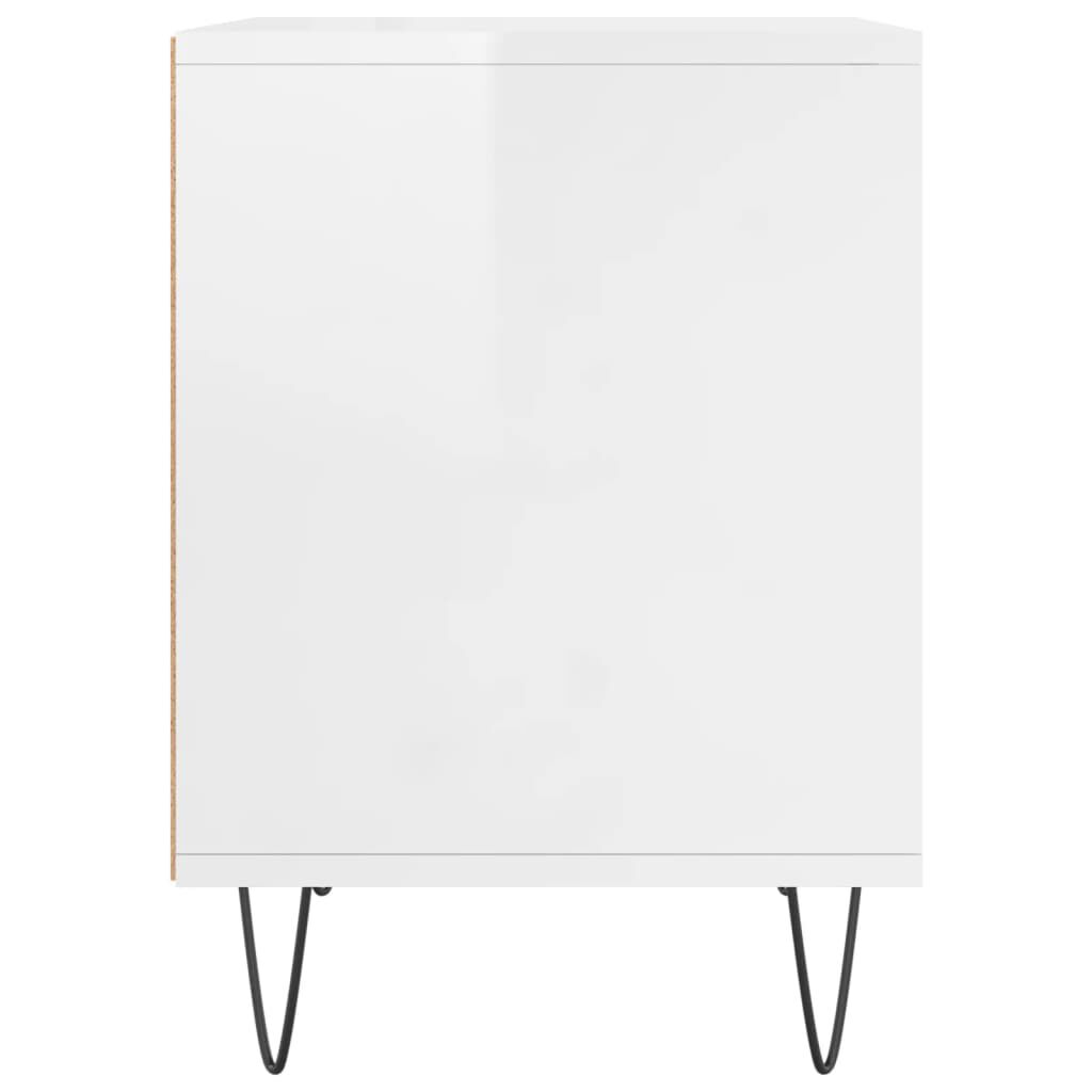 vidaXL Κομοδίνα 2 τεμ. Γυαλ. Λευκό 40 x 35 x 50 εκ. Επεξεργασμένο Ξύλο