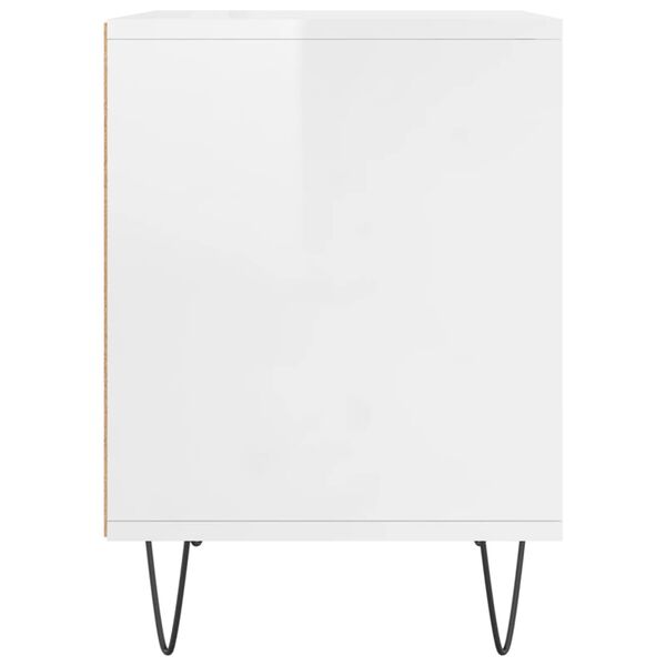 vidaXL Κομοδίνα 2 τεμ. Γυαλ. Λευκό 40 x 35 x 50 εκ. Επεξεργασμένο Ξύλο
