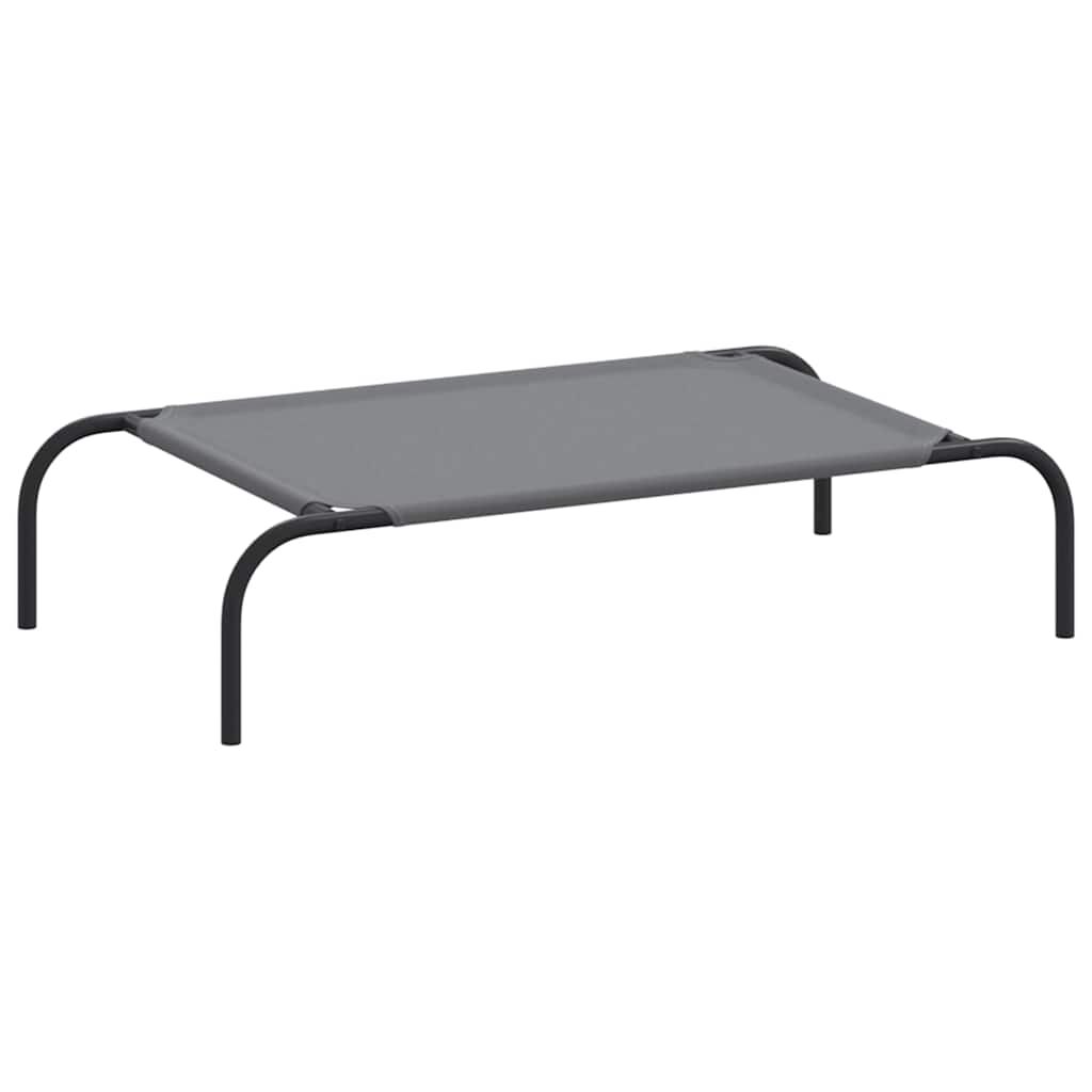 vidaXL Ανυψωμένο κρεβάτι σκύλου γκρι 90x50x20 cm ύφασμα Οξφόρδης