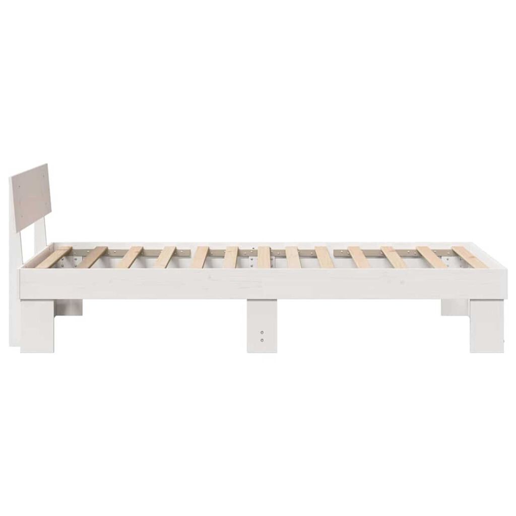 vidaXL Σκελετός Κρεβατιού Λευκό 90 x 190 cm Μασίφ ξύλο πεύκου