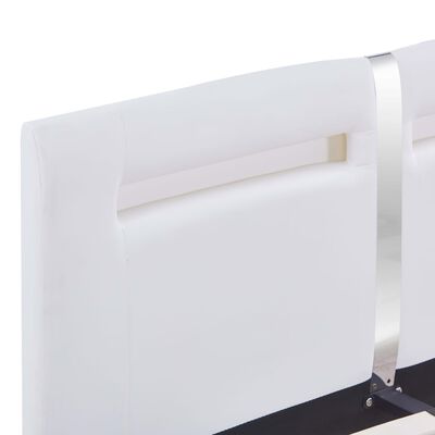 vidaXL Πλαίσιο Κρεβατιού με LED Λευκό 120x200 εκ. από Συνθετικό Δέρμα