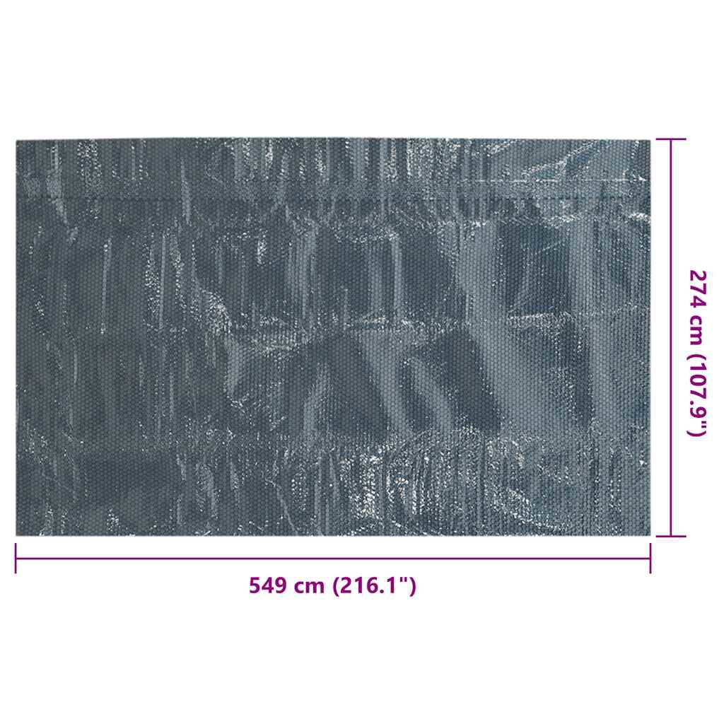 vidaXL Κάλυμμα Πισίνας Ηλιακό Μαύρο/Μπλε 549x274 εκ. από Πολυαιθυλένιο
