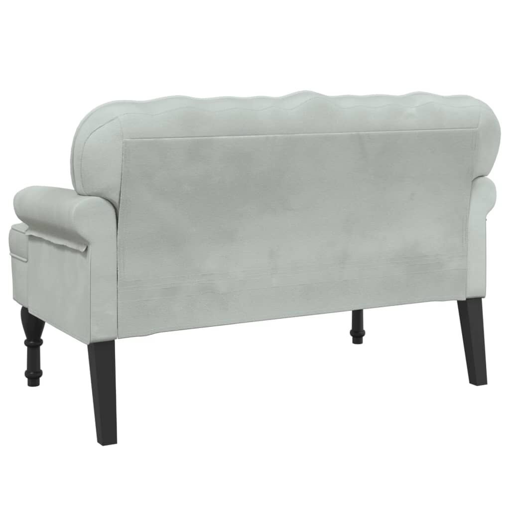 vidaXL Παγκάκι με Πλάτη Ανοιχτό Γκρι 119,5x64,5x75 εκ. Βελούδινο