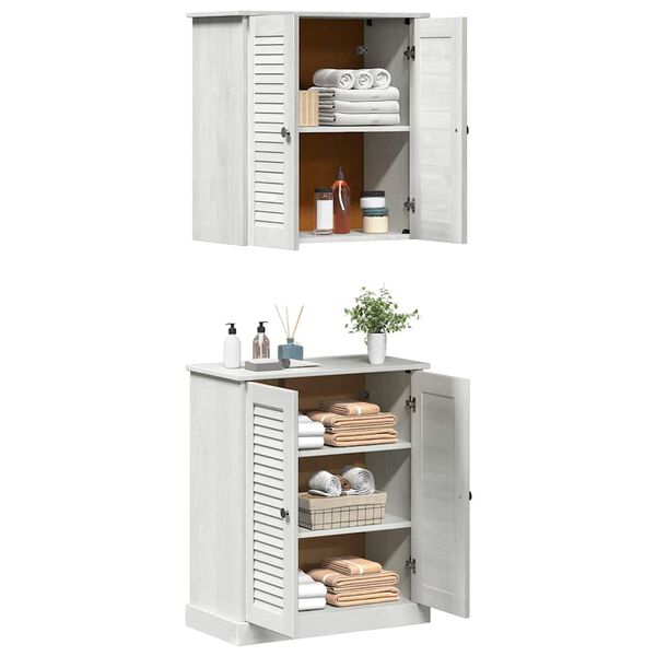 vidaXL Σετ Επίπλων Μπάνιου με ράφι 2 pcs Καφέ 67.5 x 34 x 80 εκ.