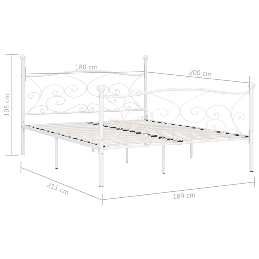 vidaXL Πλαίσιο Κρεβατιού με Τελάρο Λευκό 180 x 200 εκ. Μεταλλικό