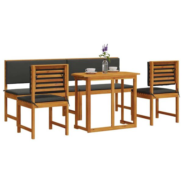 vidaXL Σετ Μπιστρό Κήπου 5 pcs Καφέ Μασίφ ξύλο ακακίας