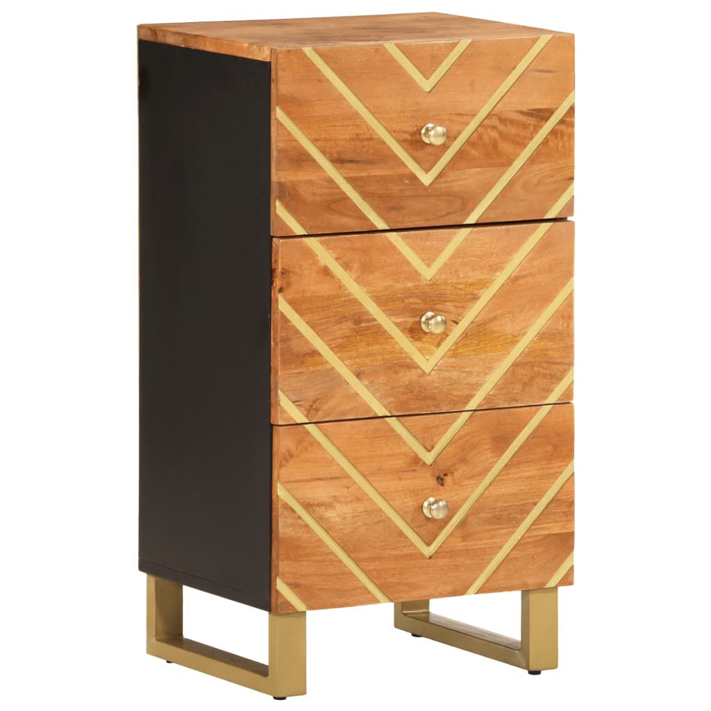 vidaXL Βοηθητικό Έπιπλο Καφέ/Μαύρο 40x33,5x75 εκ. Μασίφ Ξύλο Μάνγκο