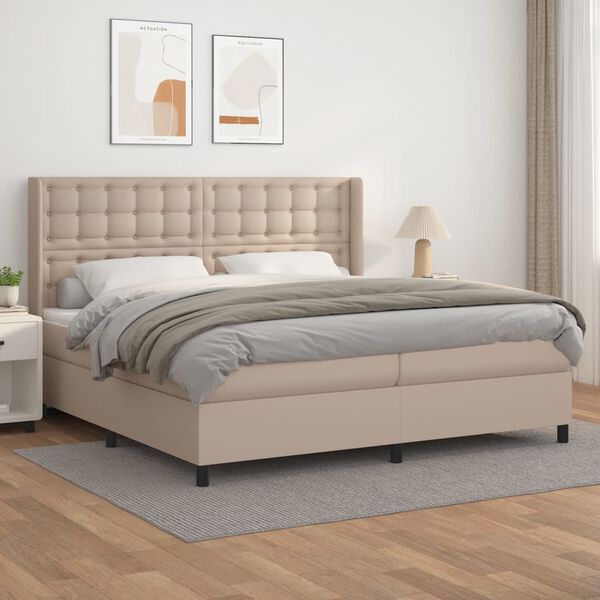 vidaXL &Kappa;&rho;&epsilon;&beta;ά&tau;&iota; Boxspring &mu;&epsilon; &Sigma;&tau;&rho;ώ&mu;&alpha; &Kappa;&alpha;&pi;&omicron;&upsilon;&tau;&sigma;ί&nu;&omicron; 200x200&epsilon;&kappa;.&alpha;&pi;ό &Sigma;&upsilon;&nu;&theta;.&Delta;έ&rho;&mu;&alpha;