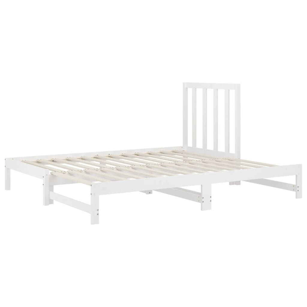 vidaXL Καναπές Κρεβάτι Συρόμενος Λευκός 2x(90x200) εκ. Μασίφ Πεύκο
